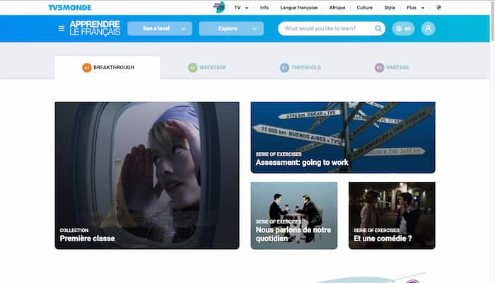 TV5MONDE has an online course you can use to learn French